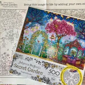 500 Piece Jigsaw Puzzle Johanna Basford's Secret Garden coloring page poster